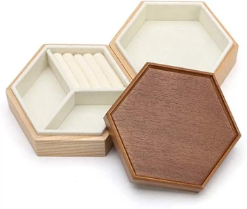Custom Personalized Wooden Hexagonal Jewelry Box Custom Personalized Wooden Hexagonal Jewelry Box